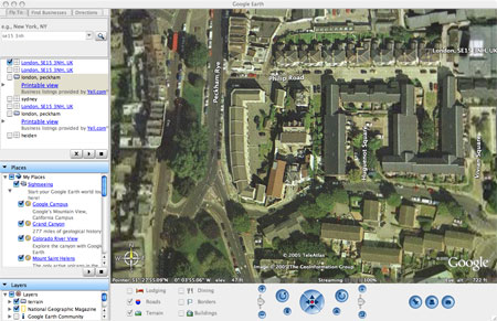 google earth took me home to london